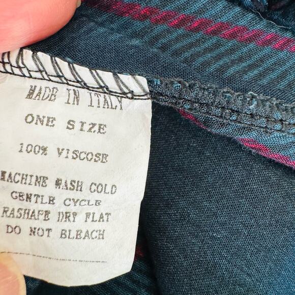 Don't Ask Why American Eagle Navy Plaid Button Up Made in Italy Shirt OSFM - Picture 7 of 8